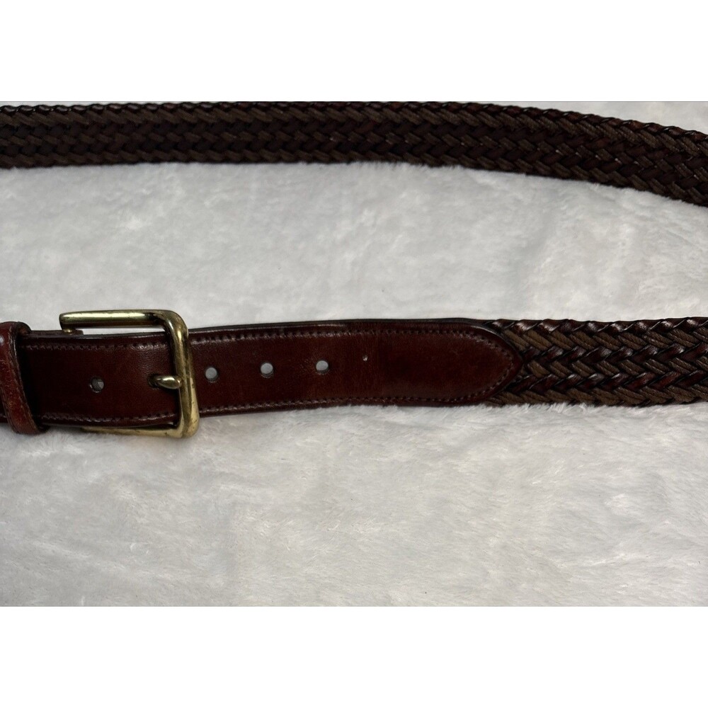 Burberry London Leather Belt - Size 42" - Brown Braided Leather Belt USA